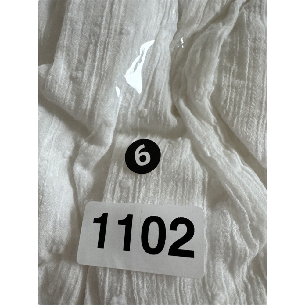 Astr The Label Long Sleeve Twist Bust Dress Women's Small White Puffy Sleeve - Picture 10 of 10
